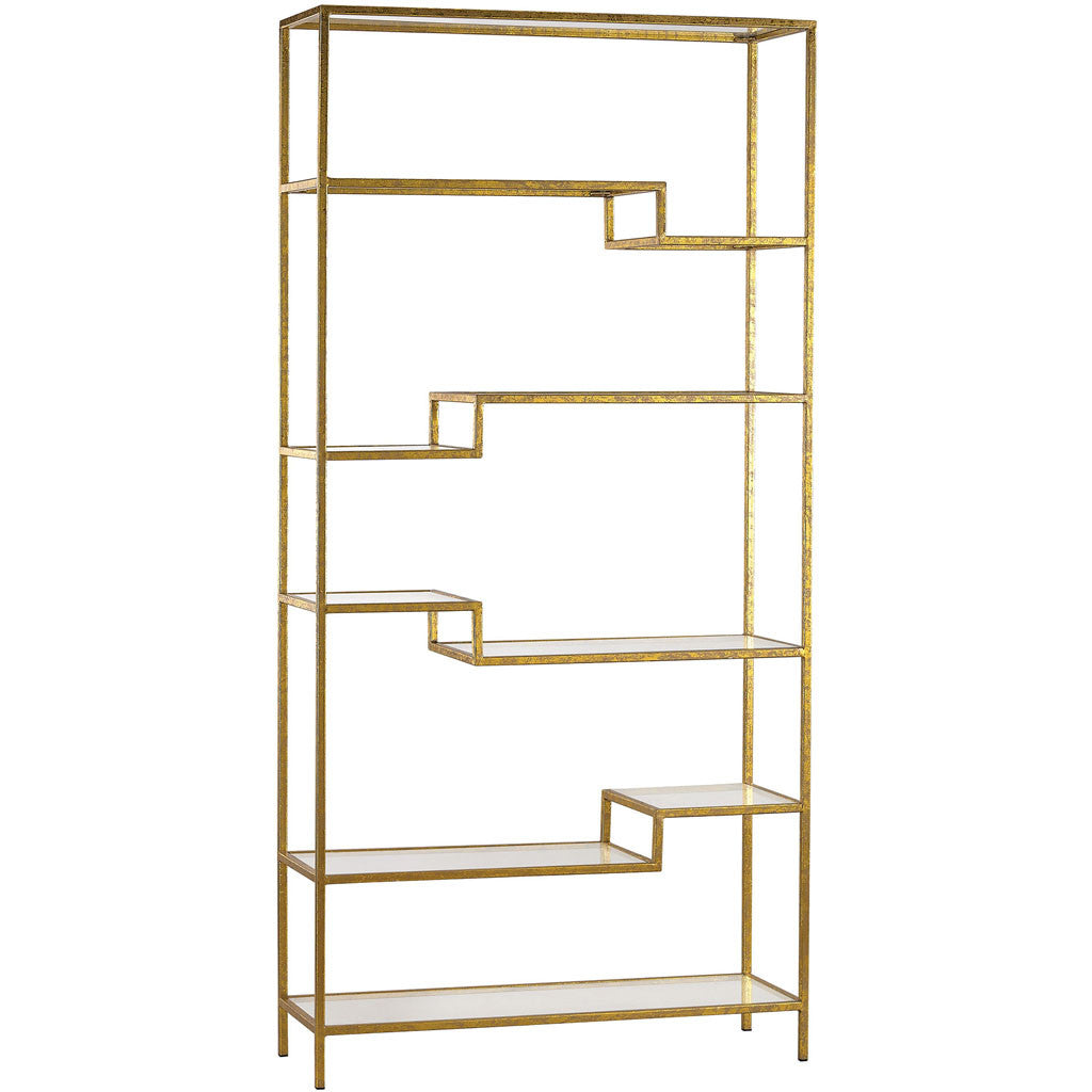 Ferra Gold/Mirrored Shelving Unit