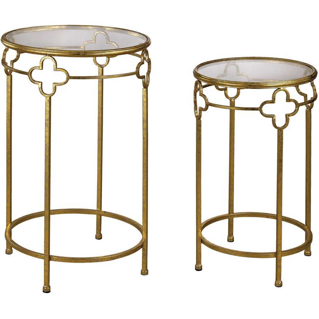 Ferra Gold Quatrefoil Stacking Table