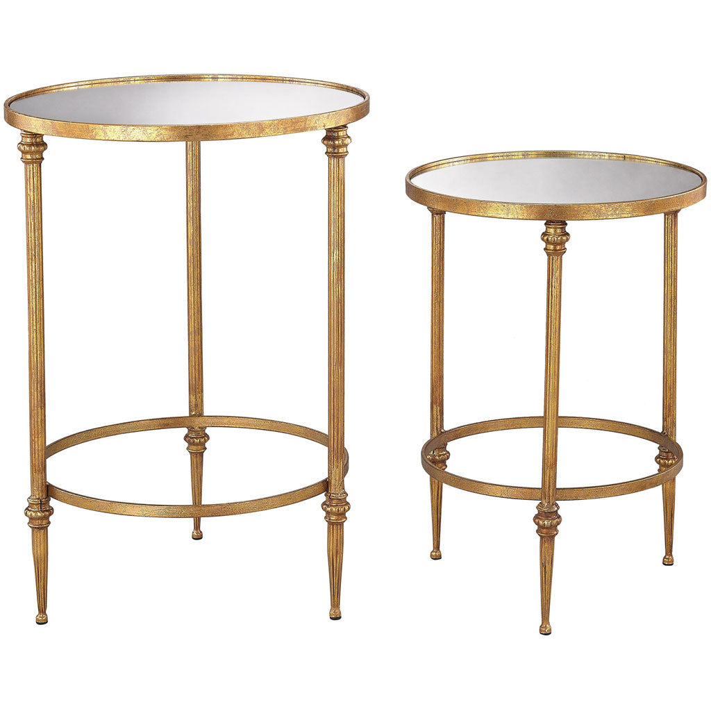 Ames Table Antique Gold/Mirror (Set of 2)