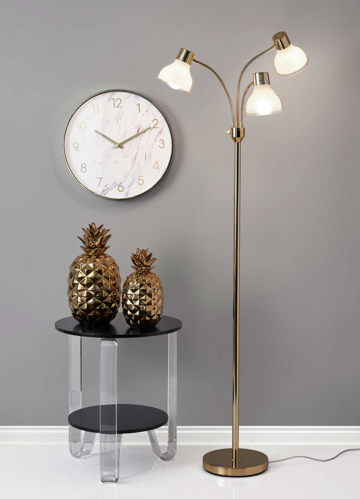 Gold floor lamp 3 lights new arrivals