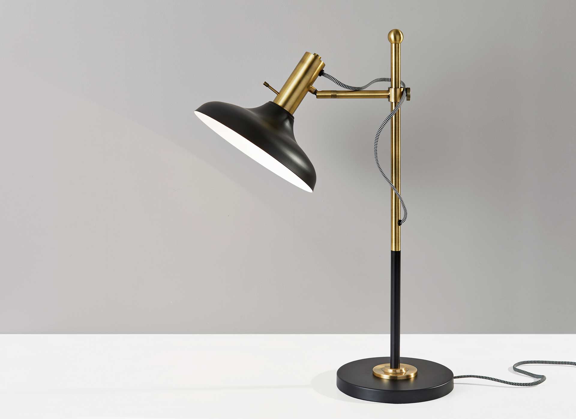 Keith Desk Lamp Black/Antique Brass