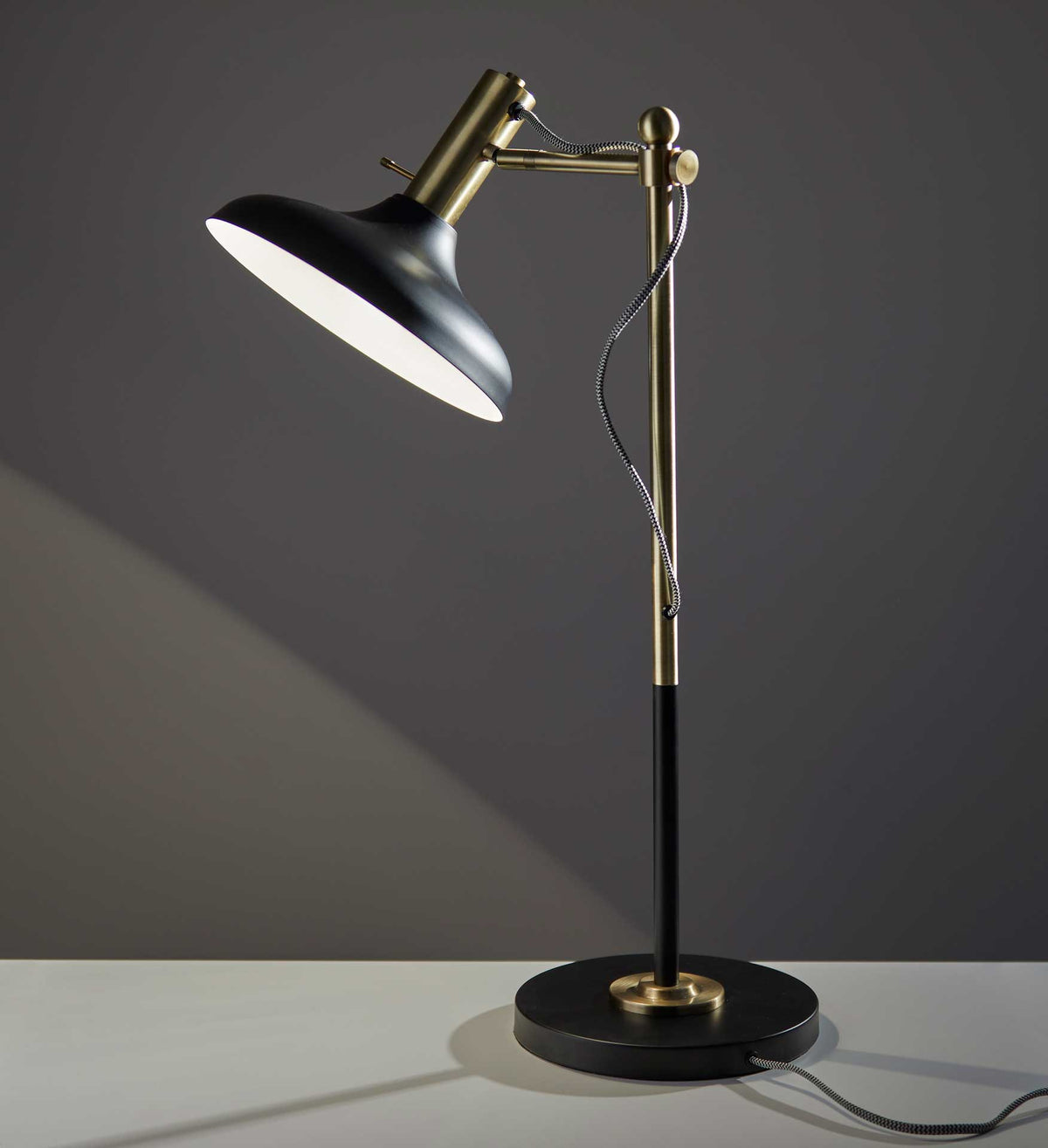 Keith Desk Lamp Black/Antique Brass