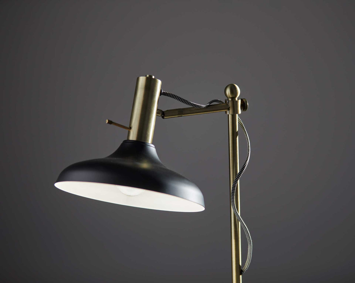 Keith Desk Lamp Black/Antique Brass