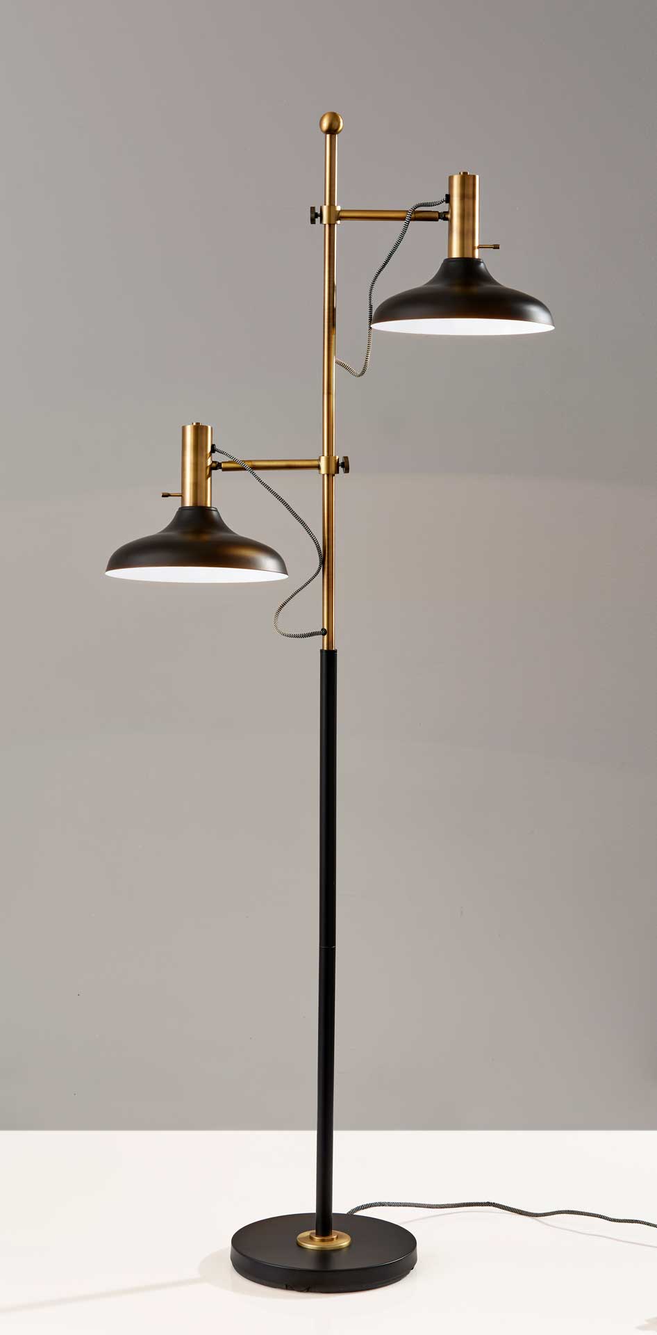 Keith Floor Lamp Black/Antique Brass
