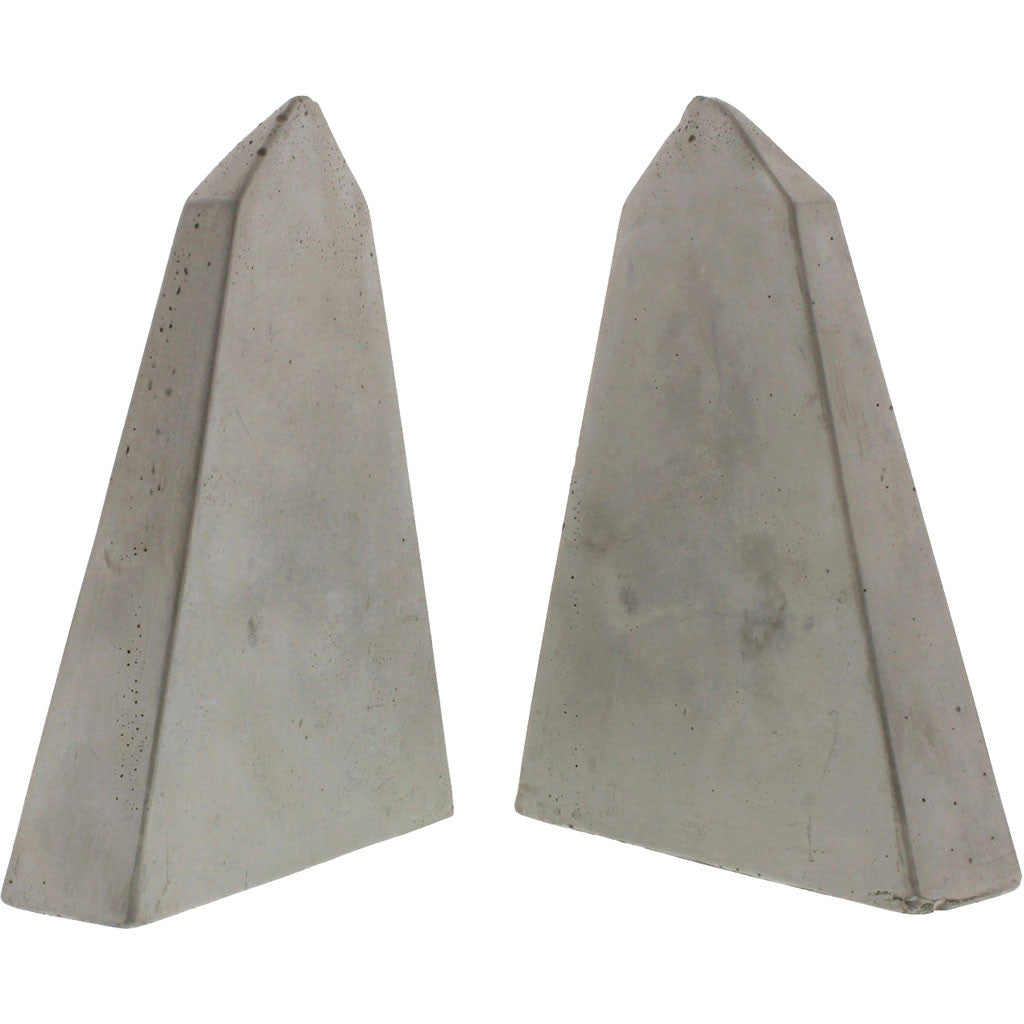 Geometric Cement Bookends Obelisk