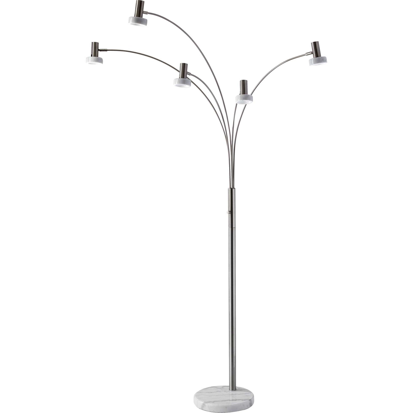 Millau LED Arc Lamp Brushed Steel