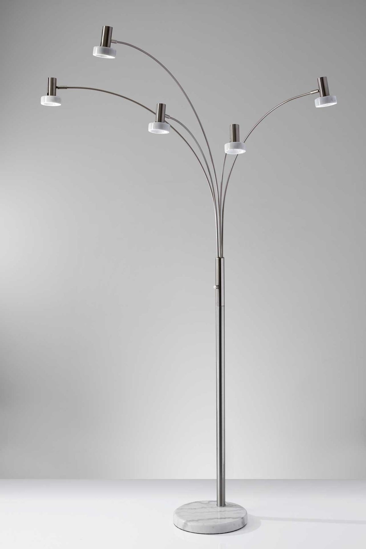 Millau LED Arc Lamp Brushed Steel