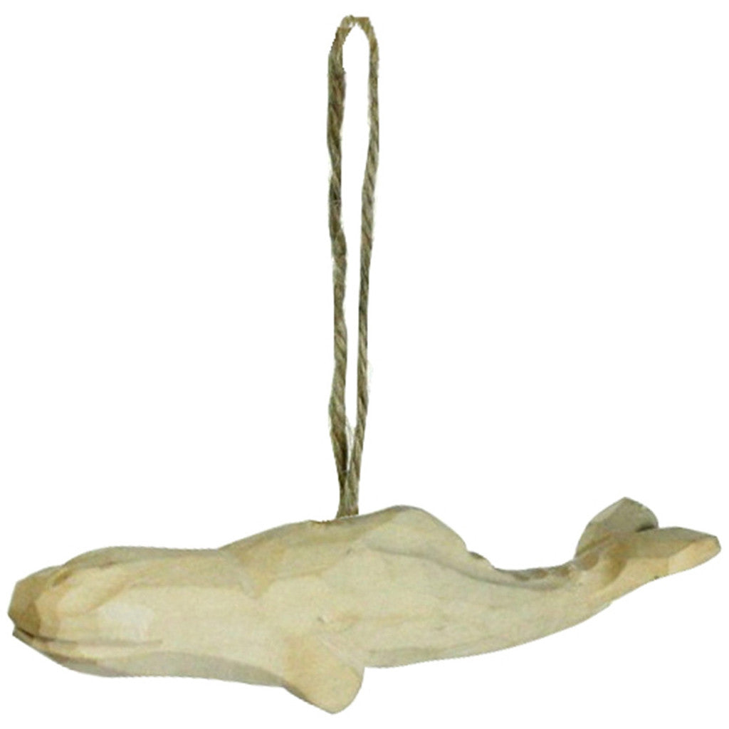 Carved Wood Sperm Whale Ornament