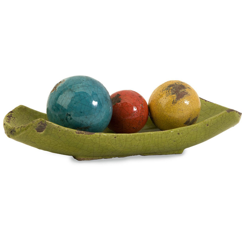 McCracken Decorative Ceramic Balls in Tray (Set of 4)