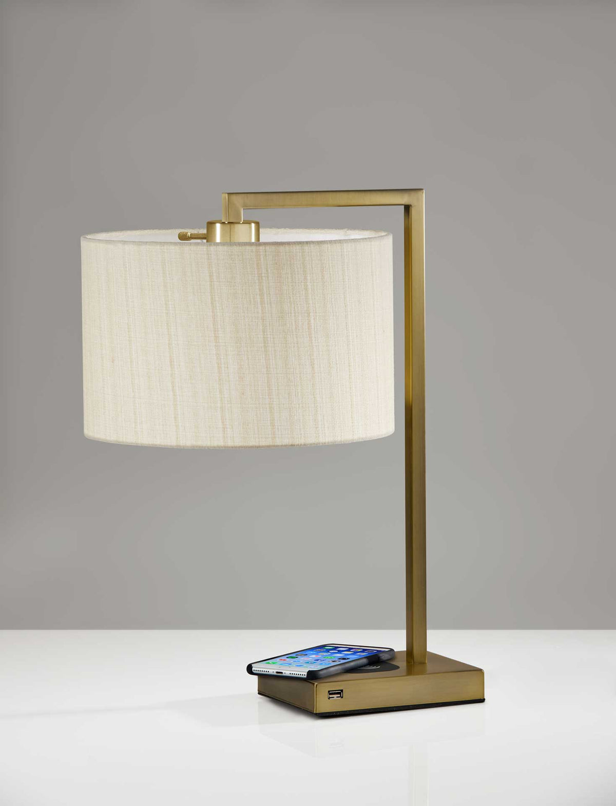 Aurillac Wireless Charge Table Lamp Brass