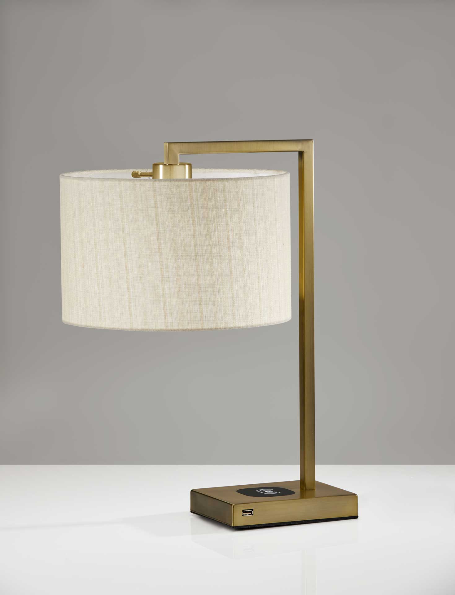 Aurillac Wireless Charge Table Lamp Brass