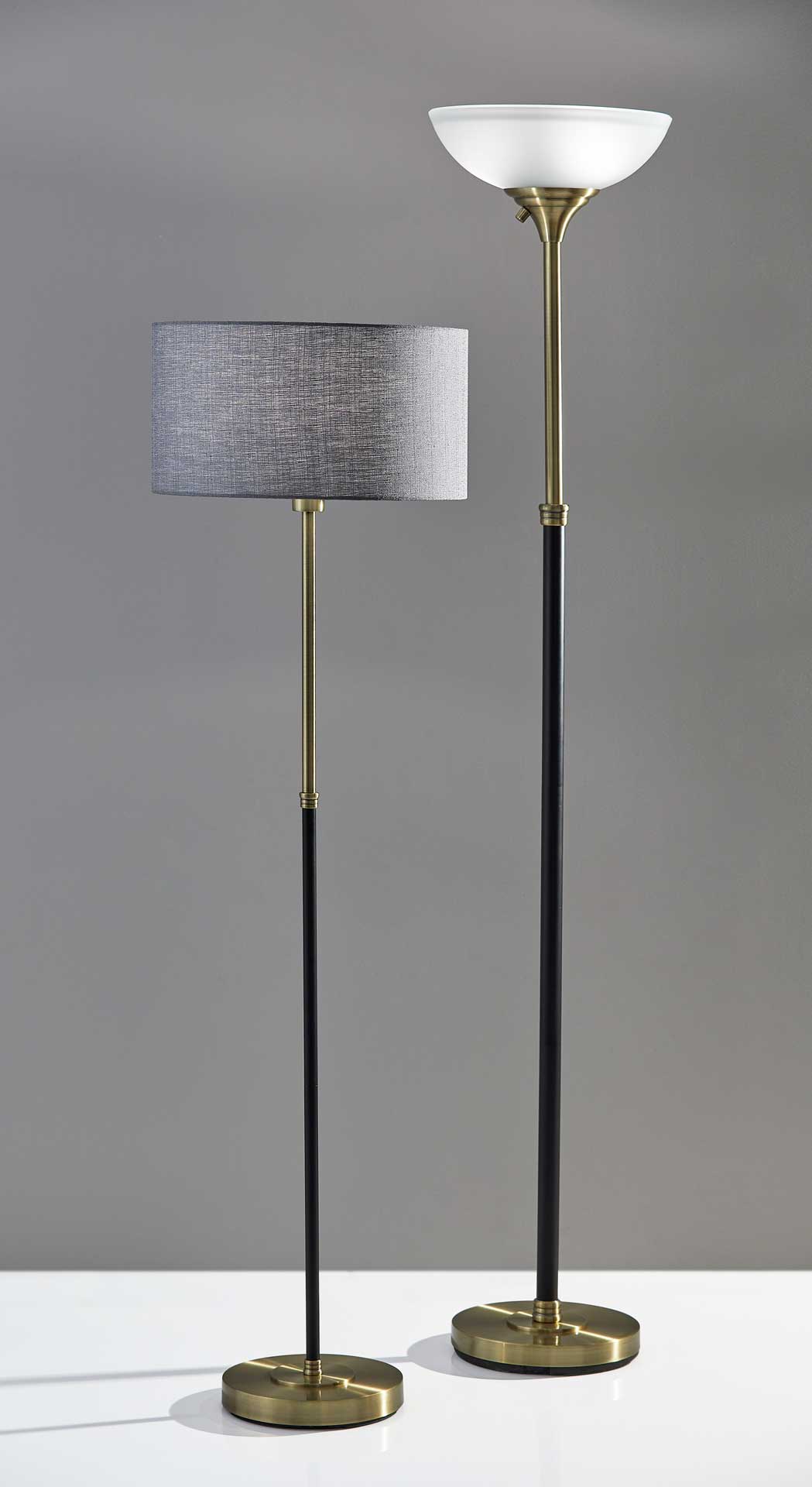 Begles Floor Lamp Black/Antique Brass