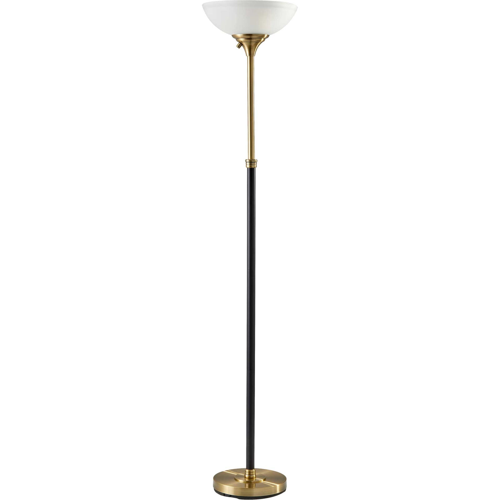 Begles Torchiere Black/Antique Brass