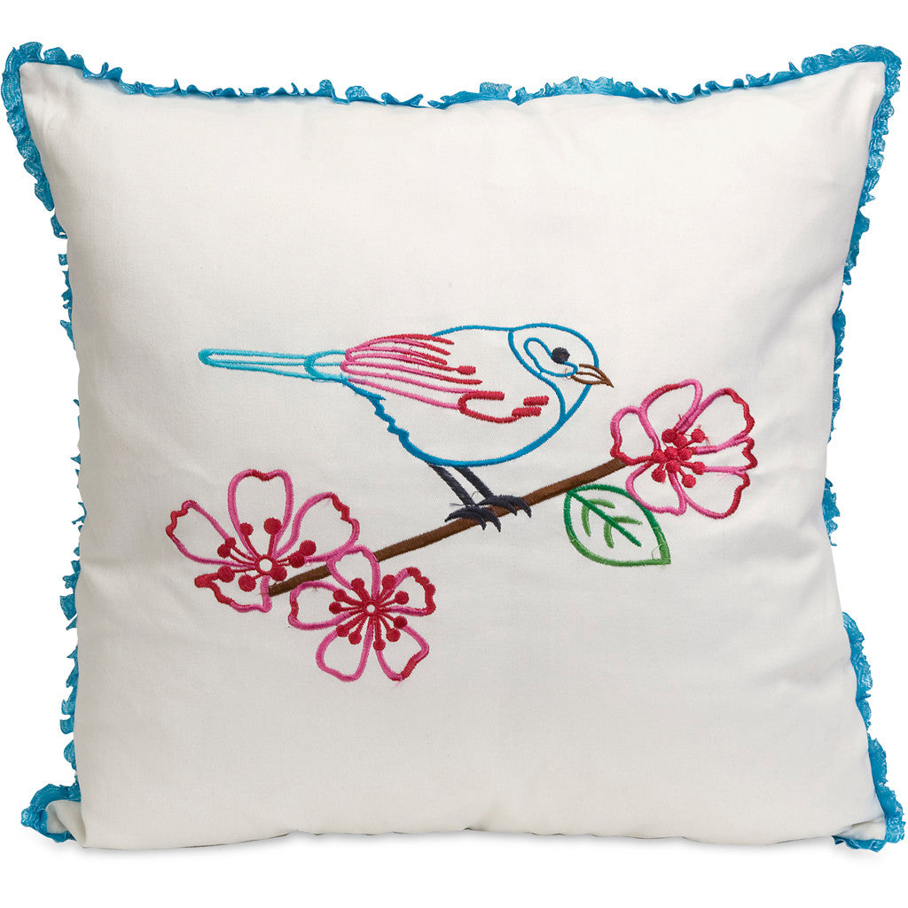 Cairns Embroidered Bird Pillow