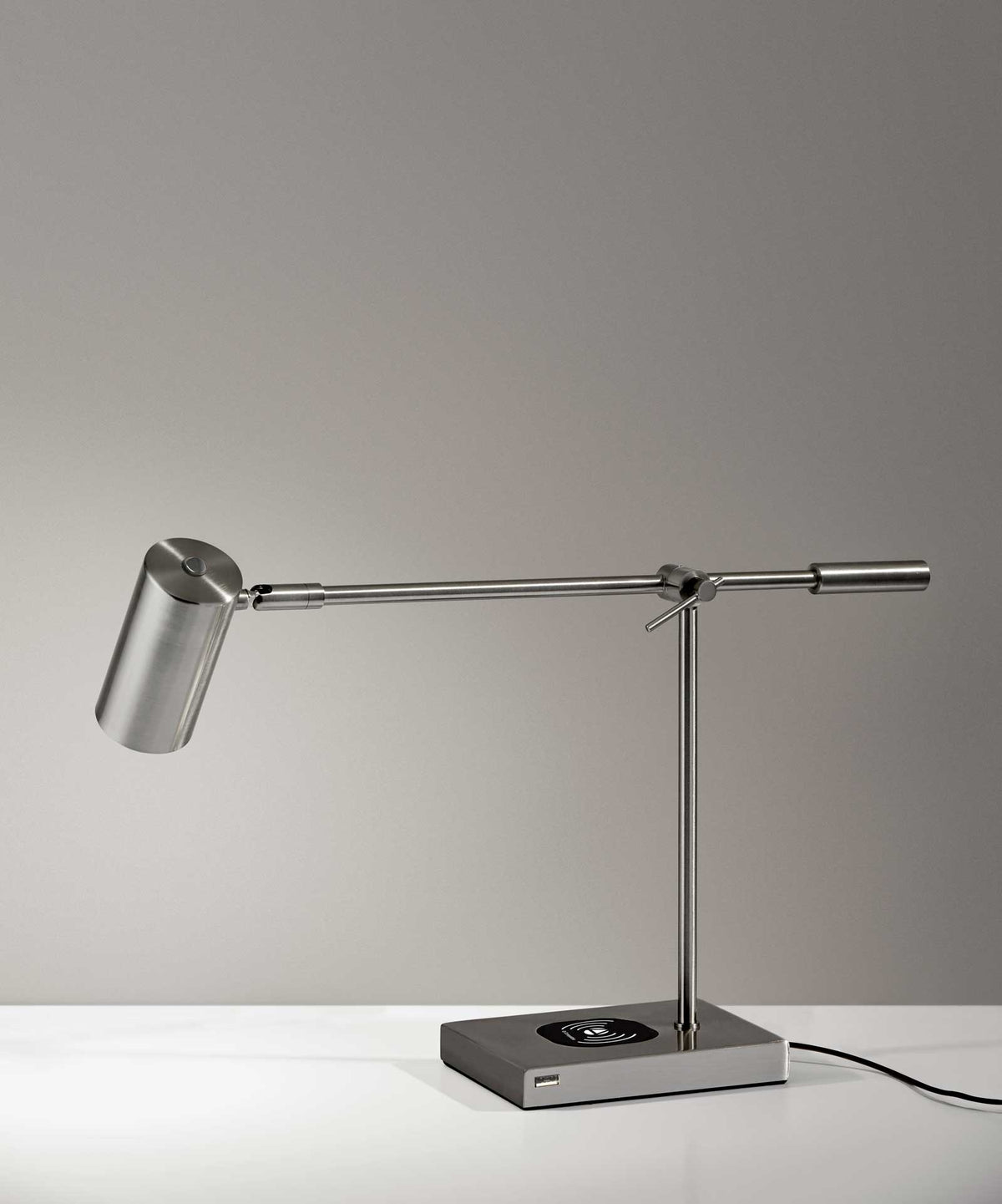 Colombes Wireless Charge Desk Lamp Brushed Steel