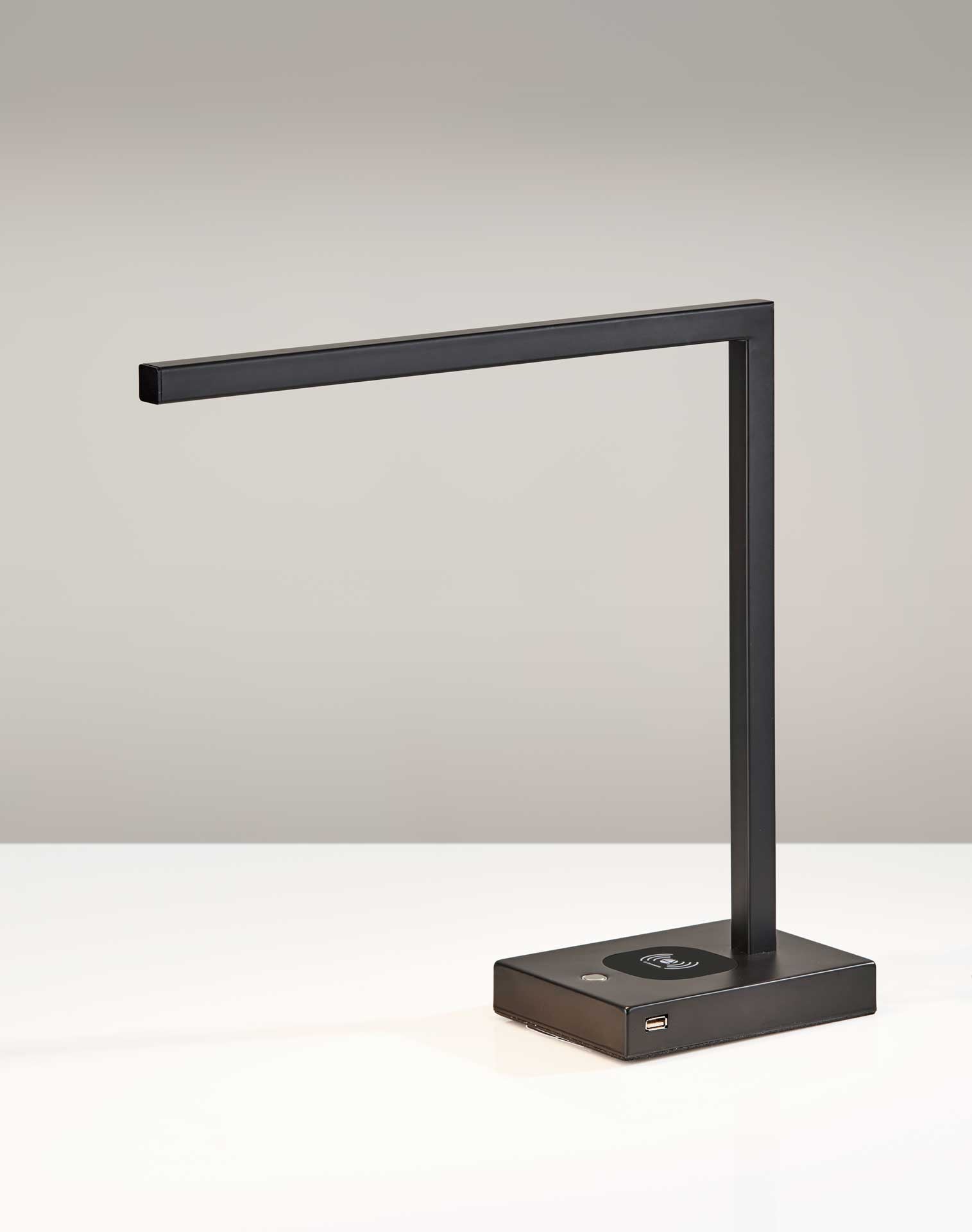 Abbeville Wireless Charge Desk Lamp Black