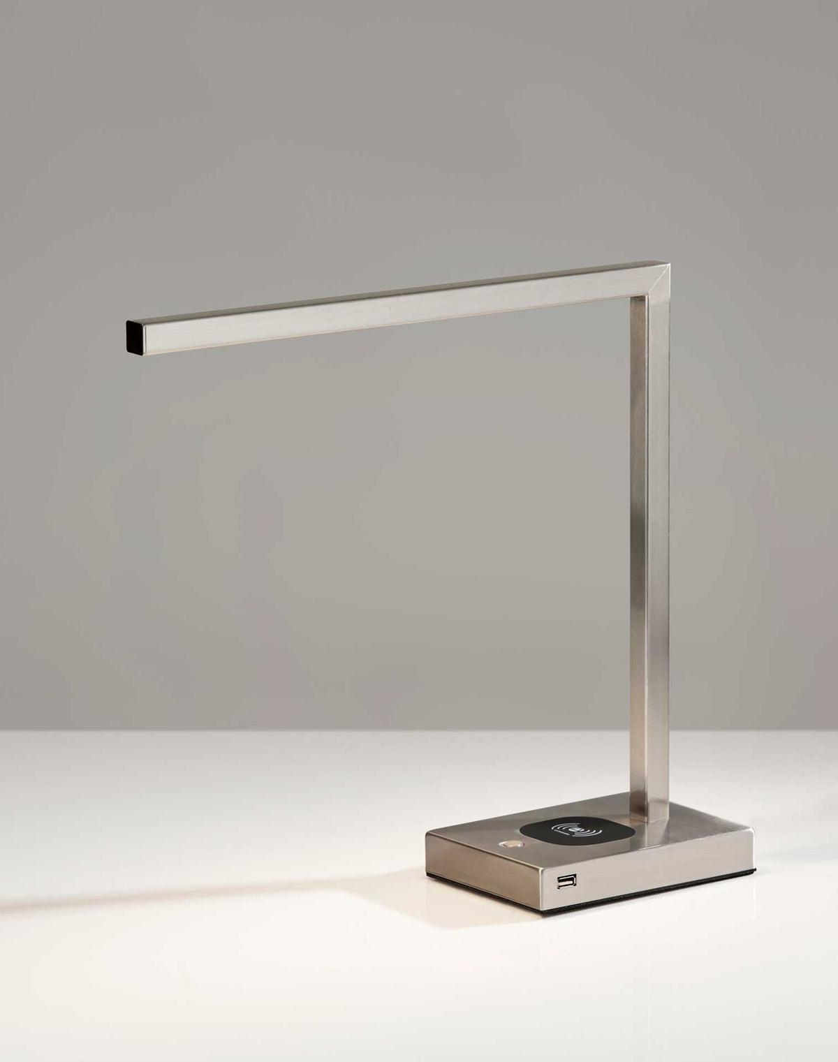 Abbeville Wireless Charge Desk Lamp Brushed Steel