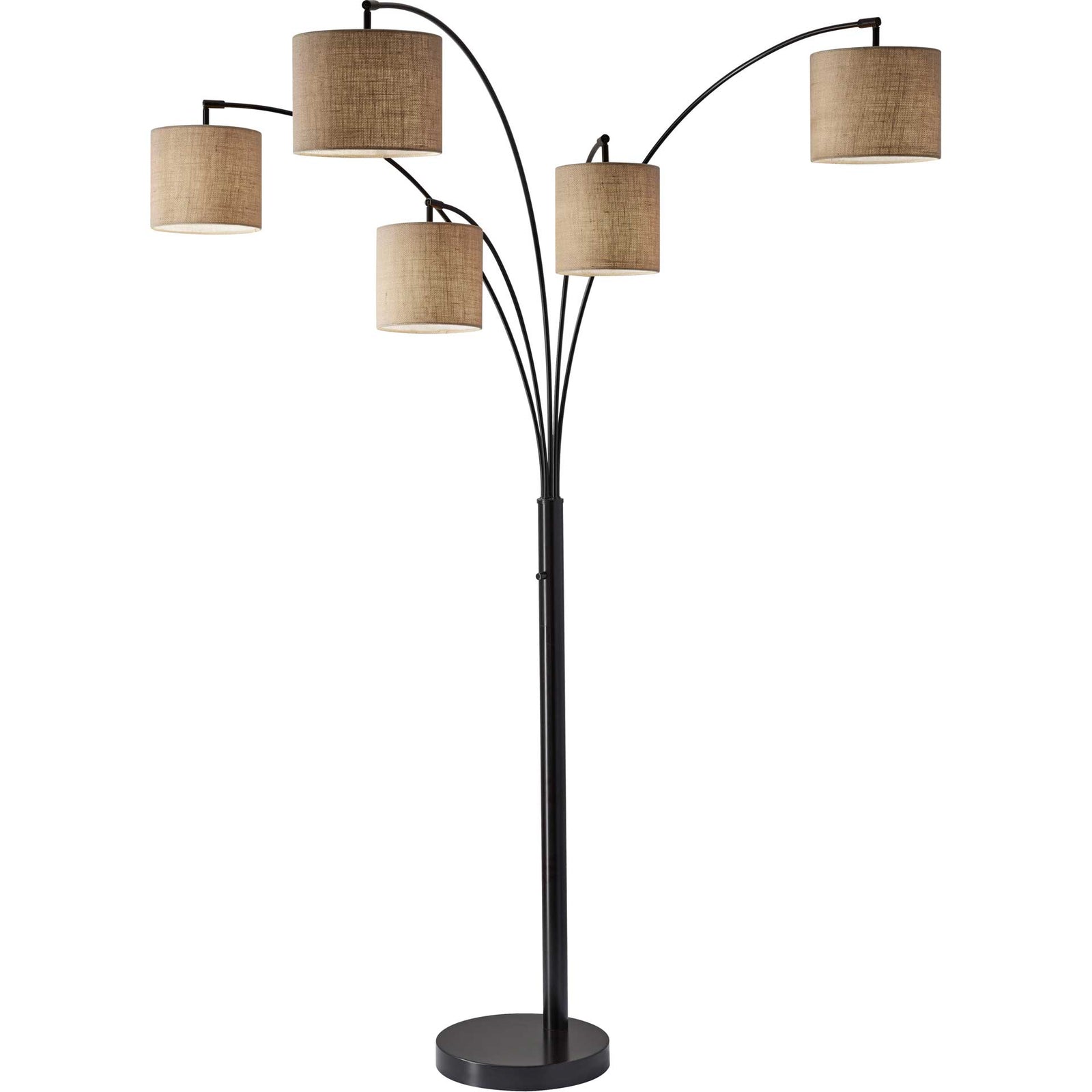 Trident 5-Arm Arc Lamp Bronze