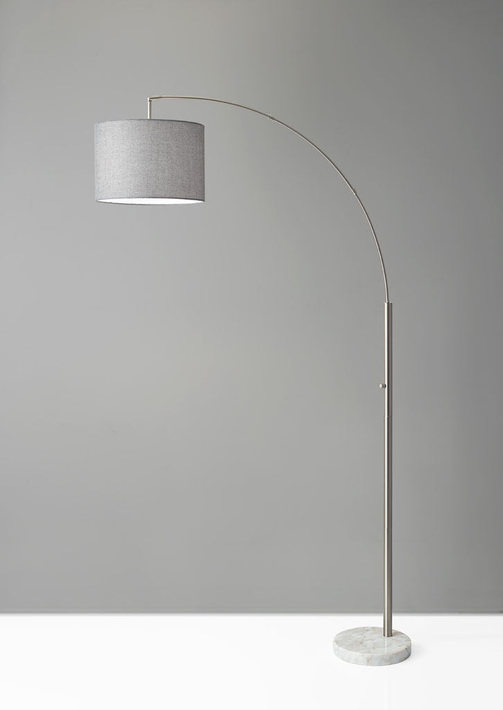 Boston Arc Lamp Brushed Steel