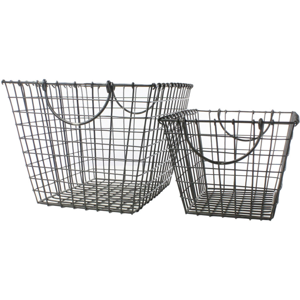 Derby Metal Rectangle Baskets (Set of 2)