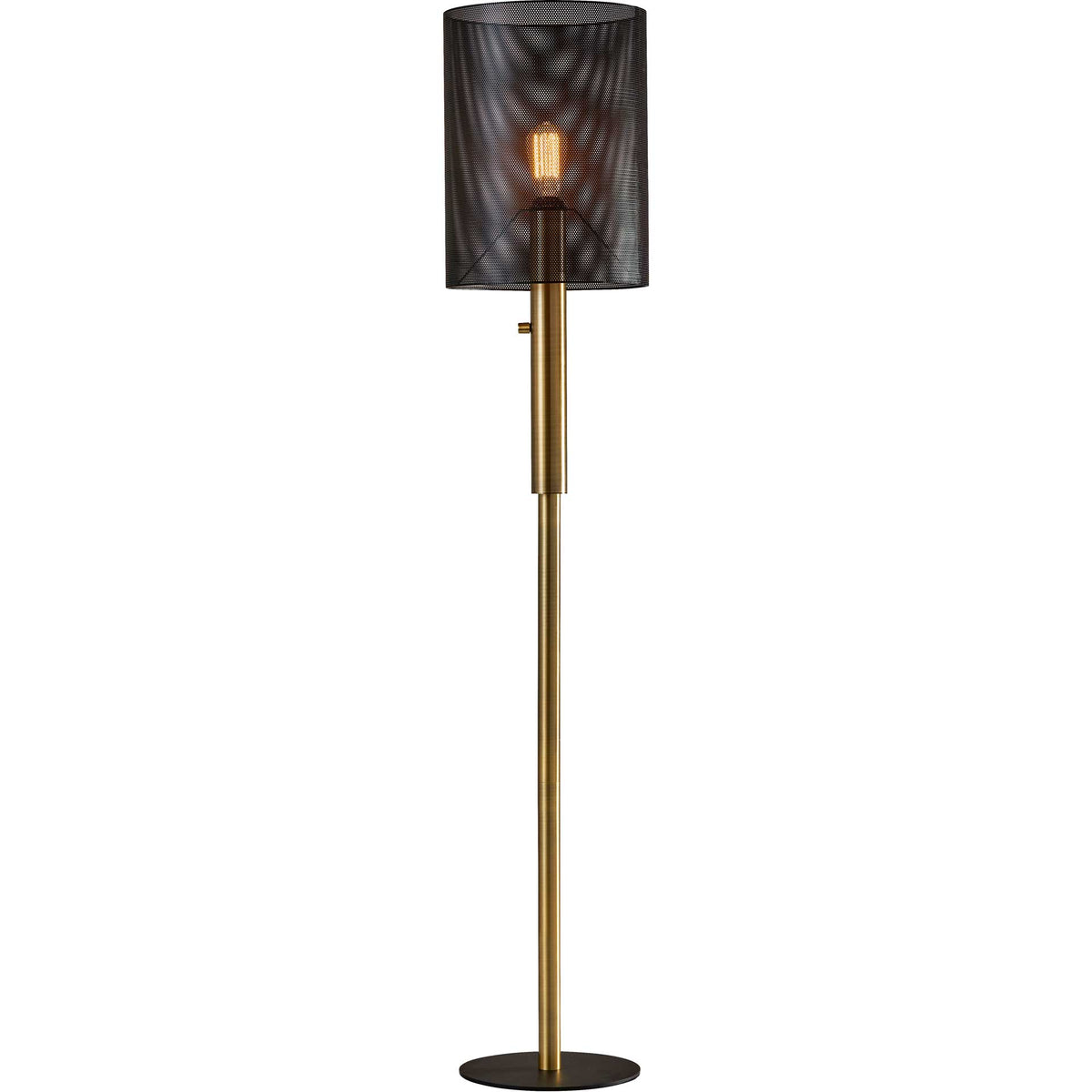 Niort Floor Lamp Black/Antique Brass