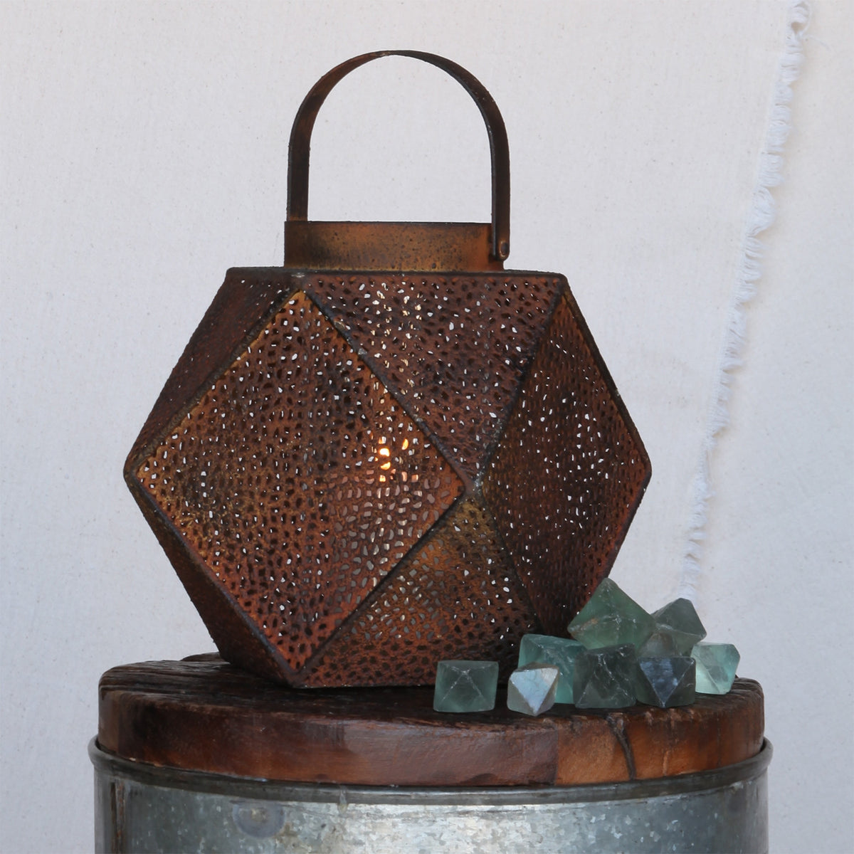 Icosahedron Metal Lantern