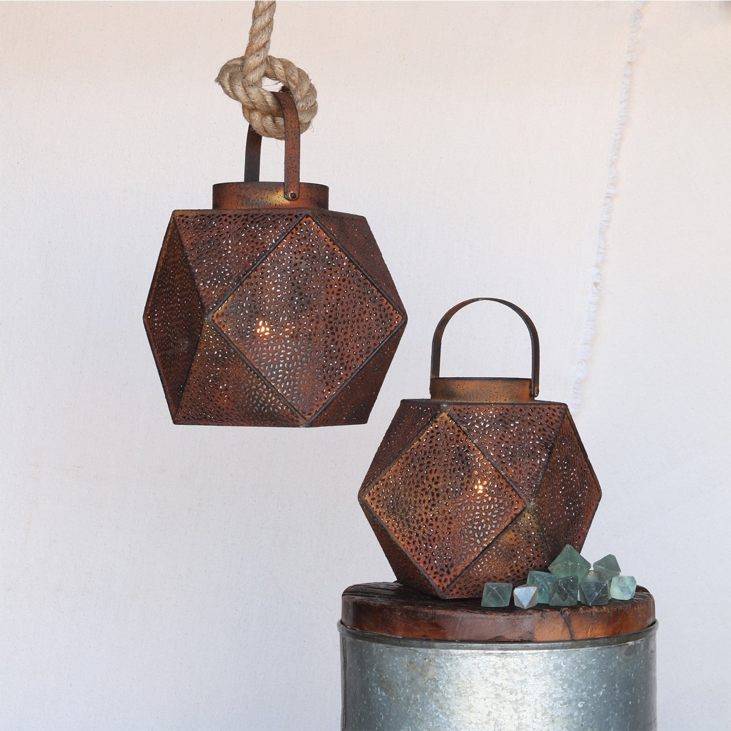 Icosahedron Metal Lantern