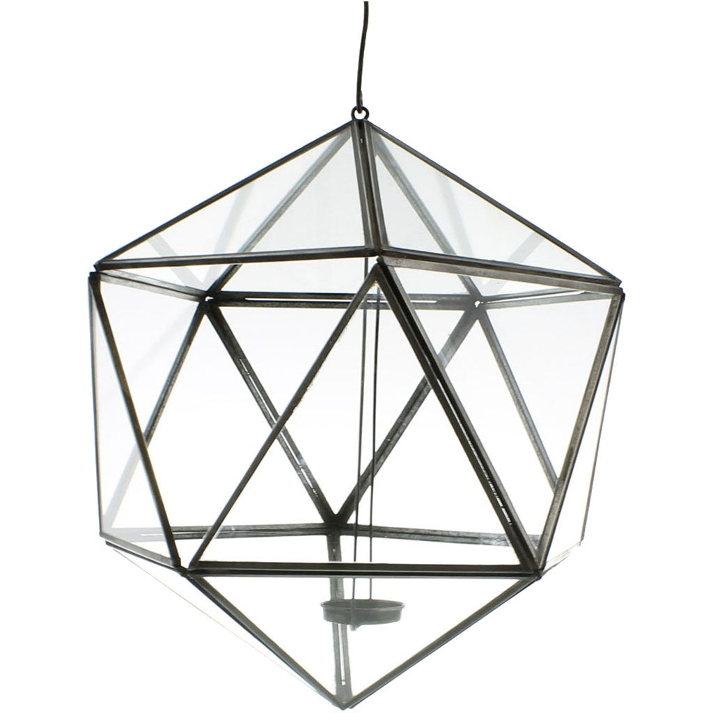 Pollux Hanging Glass Icosahedron