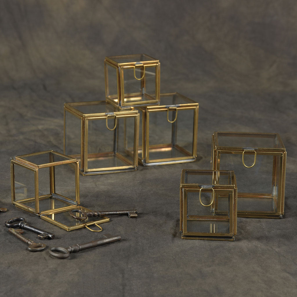 Peter Demi Leaded Glass Box Brass