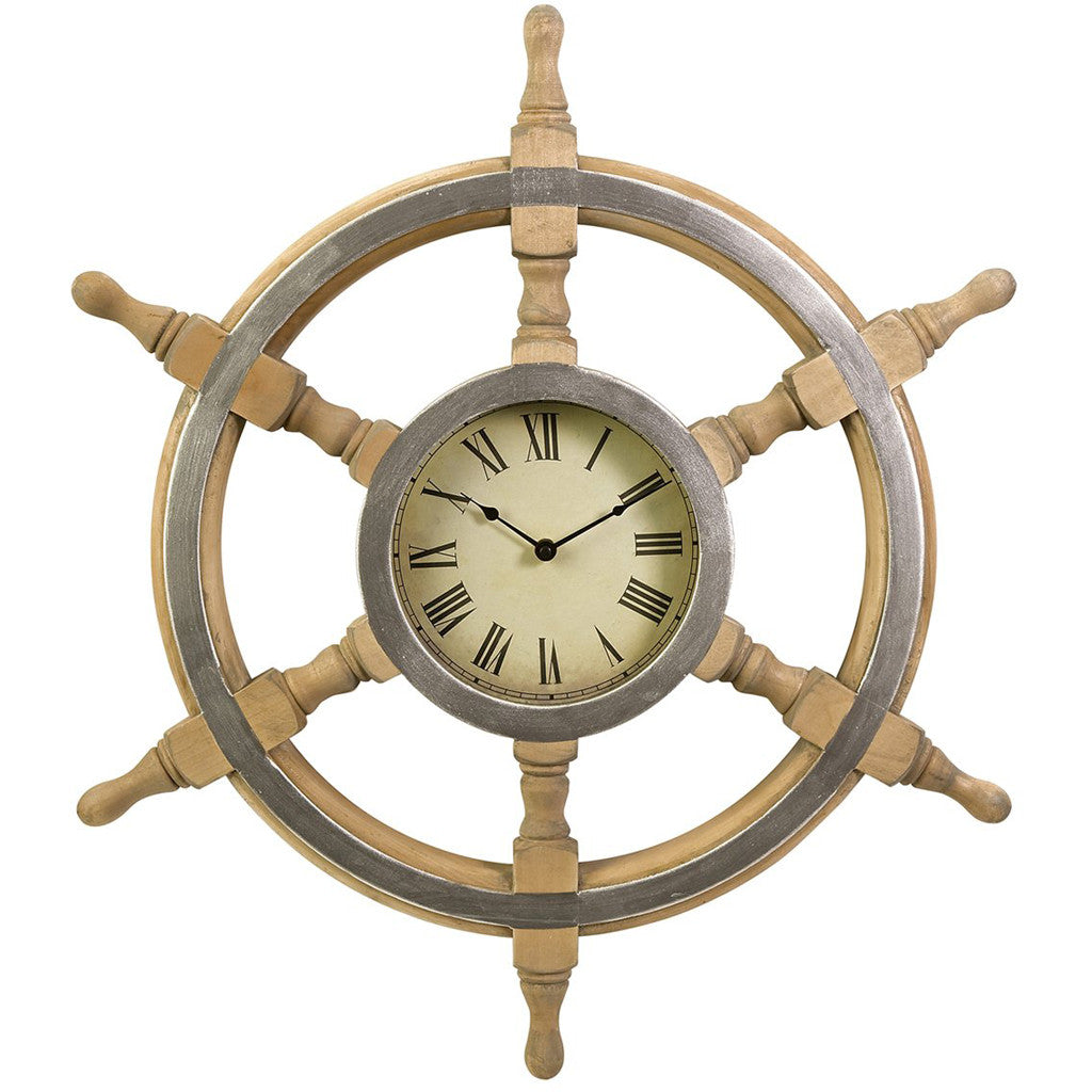 Wood Ship Wheel Clock