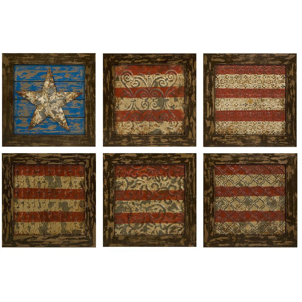 Geary American Flag Wall Decor(Set of 6)