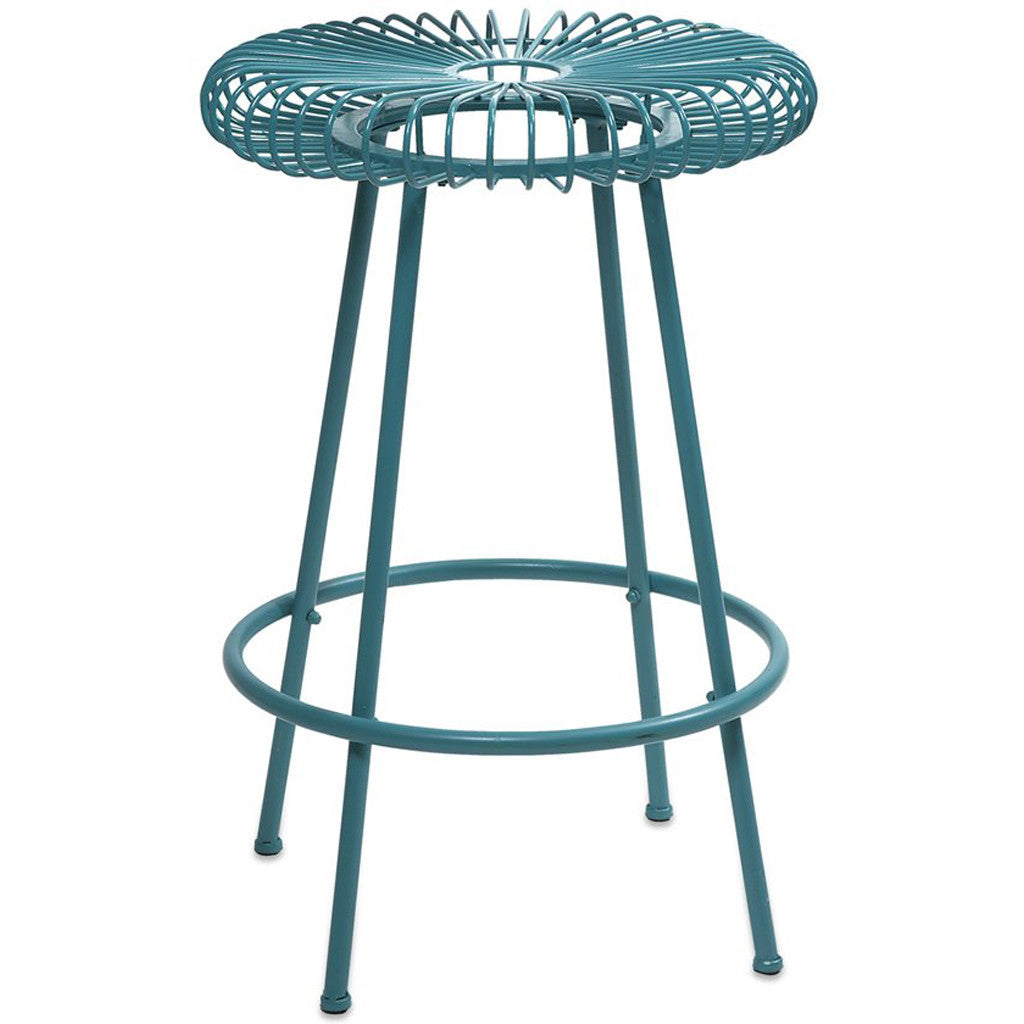 Evans Blue Metal Stool