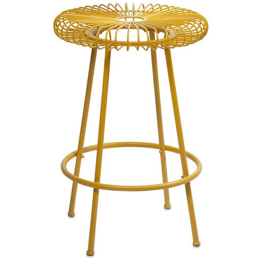 Evans Yellow Metal Stool