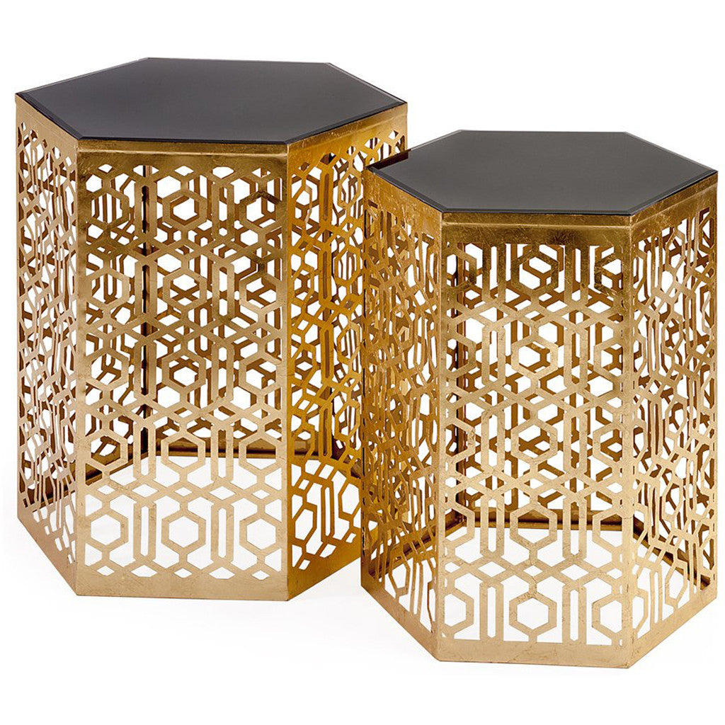 Nikki Chu 2-Piece Lancaster Gold Mirror Table