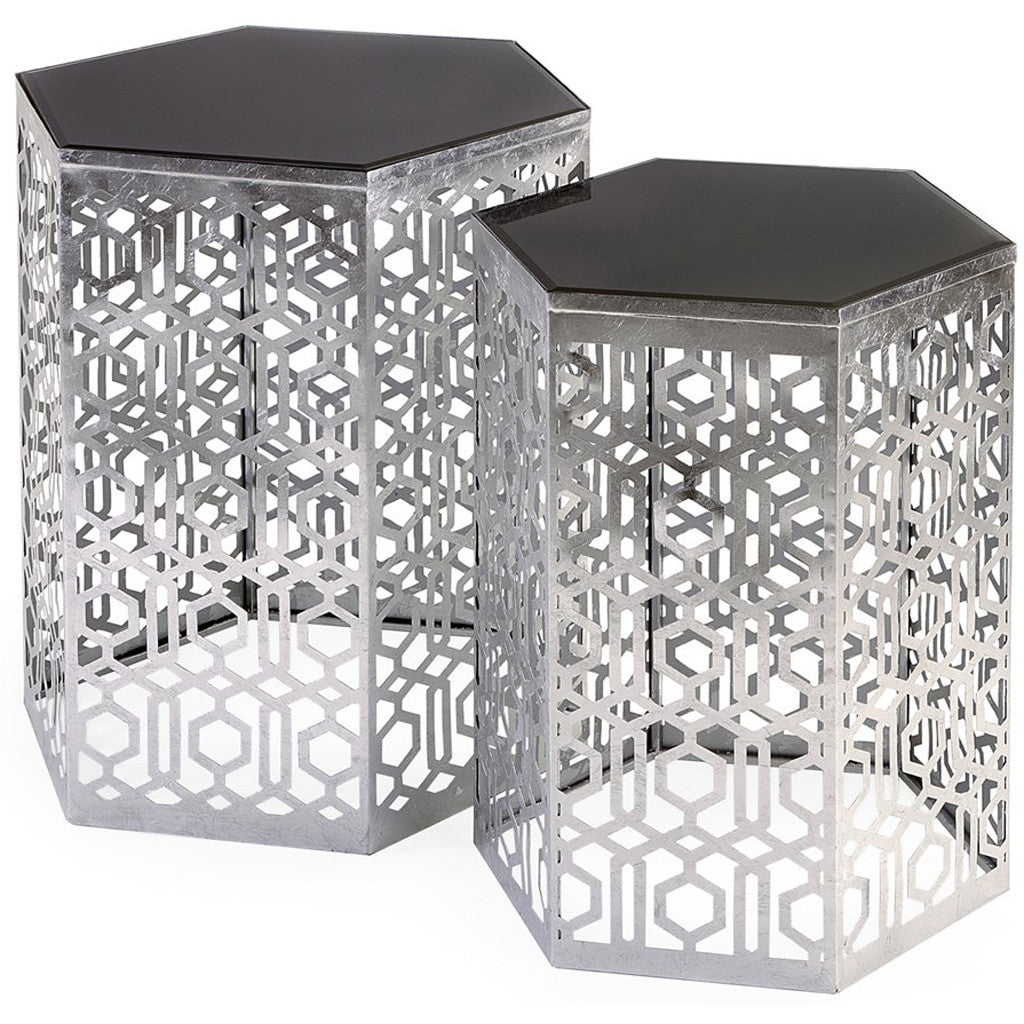 Nikki Chu 2-Piece Lancaster Silver Mirror Table