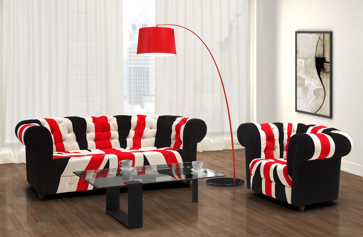 Troy Floor Lamp Red Black Base
