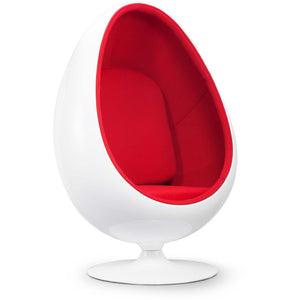 Egg Lounge Chair Red Fabric
