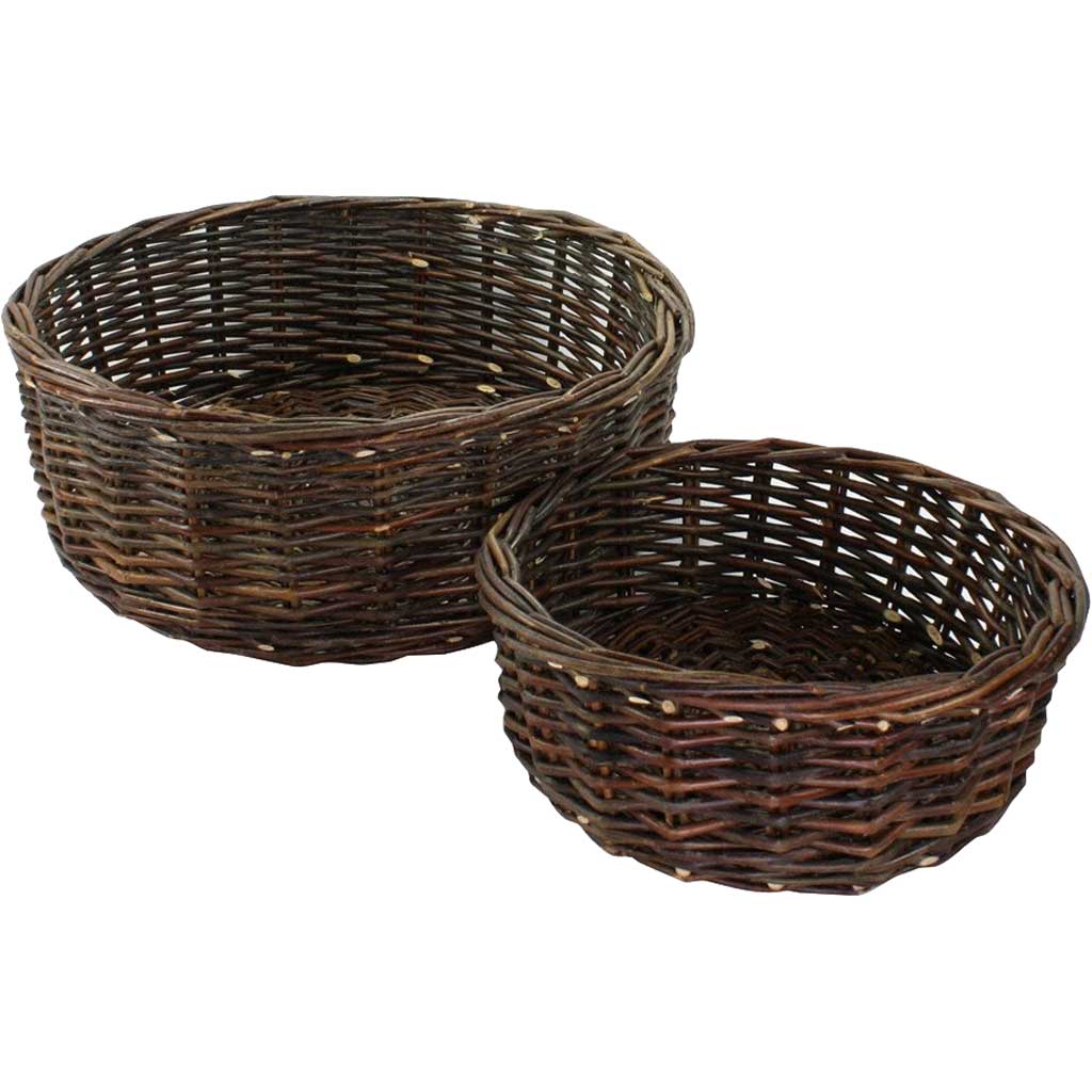 Orchard Willow Low Round Basket