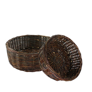Orchard Willow Low Round Basket (Set of 2)