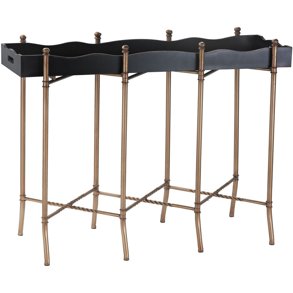 Klein Black/Gold Tray Style Console