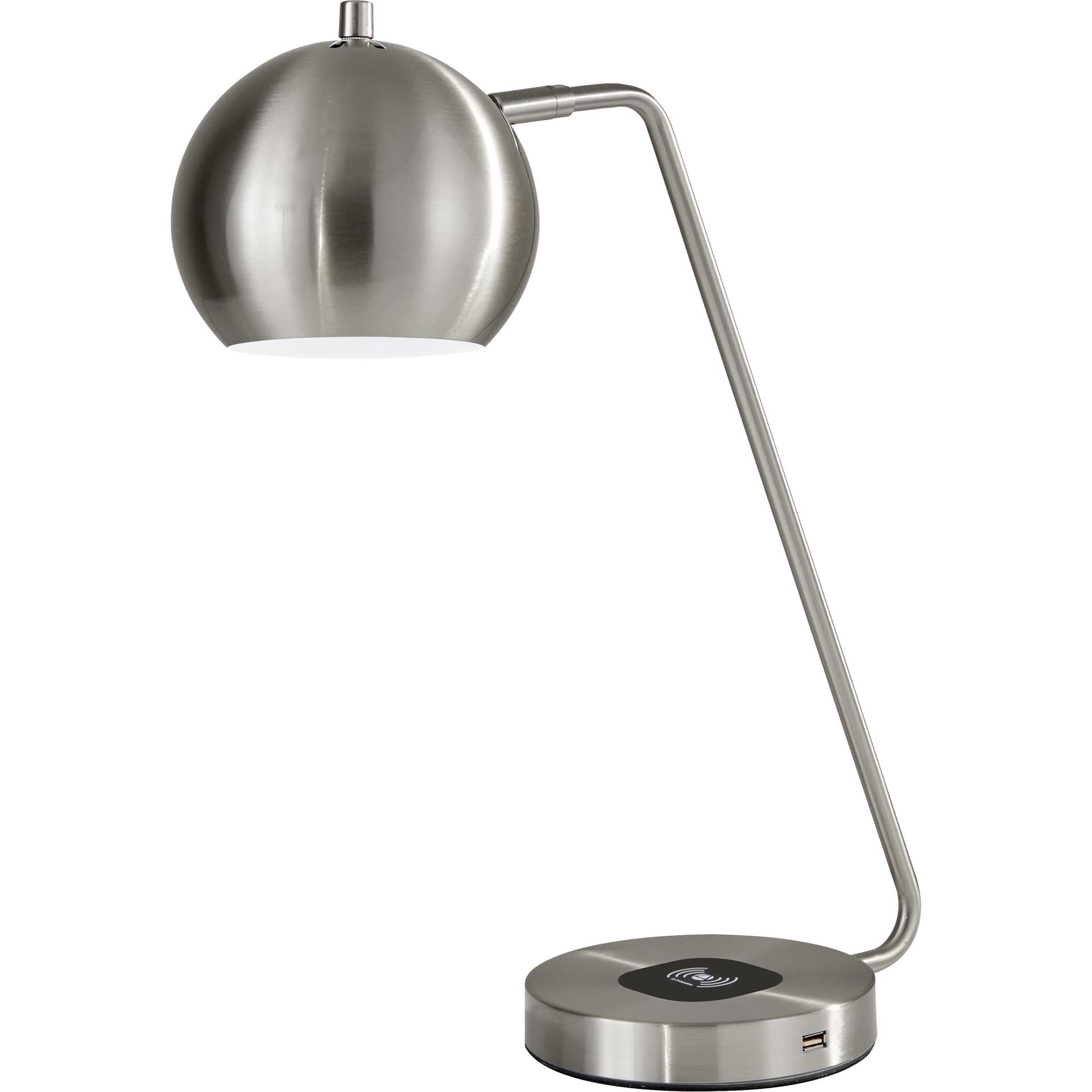 Epernay Wireless Charge Desk Lamp Brushed Steel