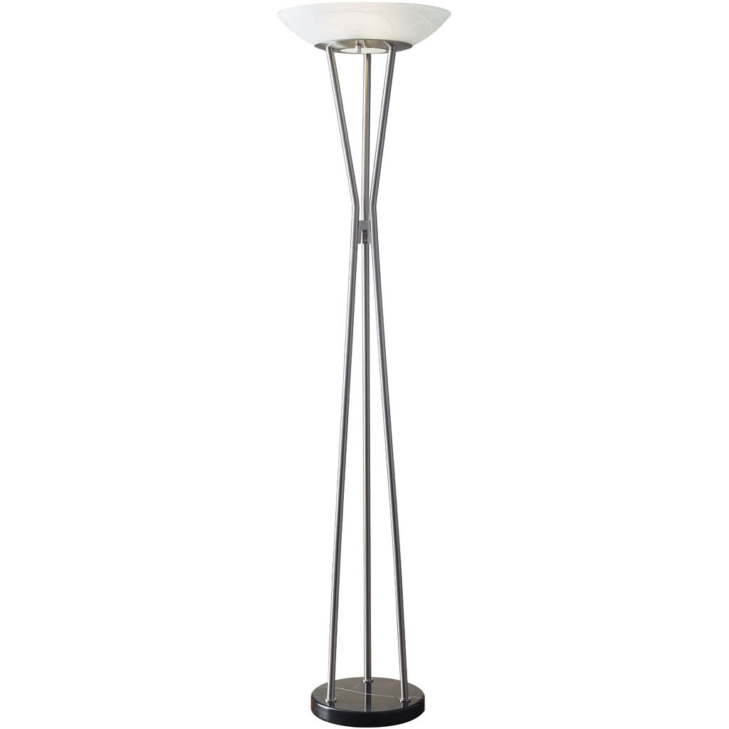 Gemini Floor Lamp Brushed Steel