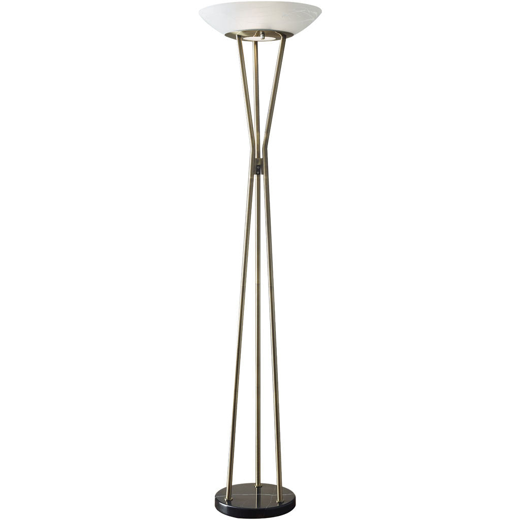 Gemini Floor Lamp Antique Brass