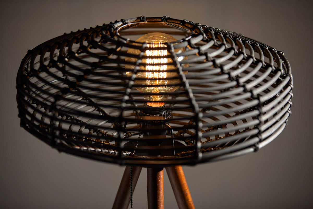 Kinston Table Lamp Black/Walnut