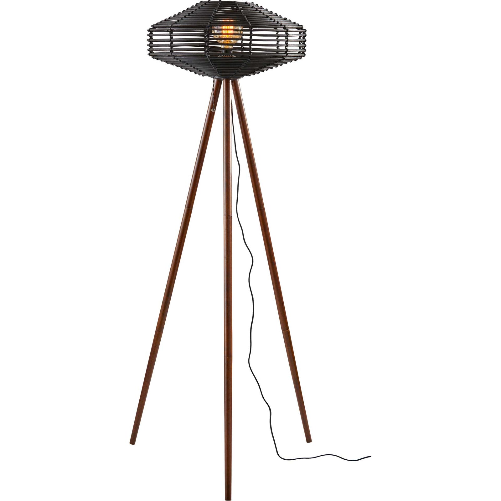 Kinston Floor Lamp Black/Walnut