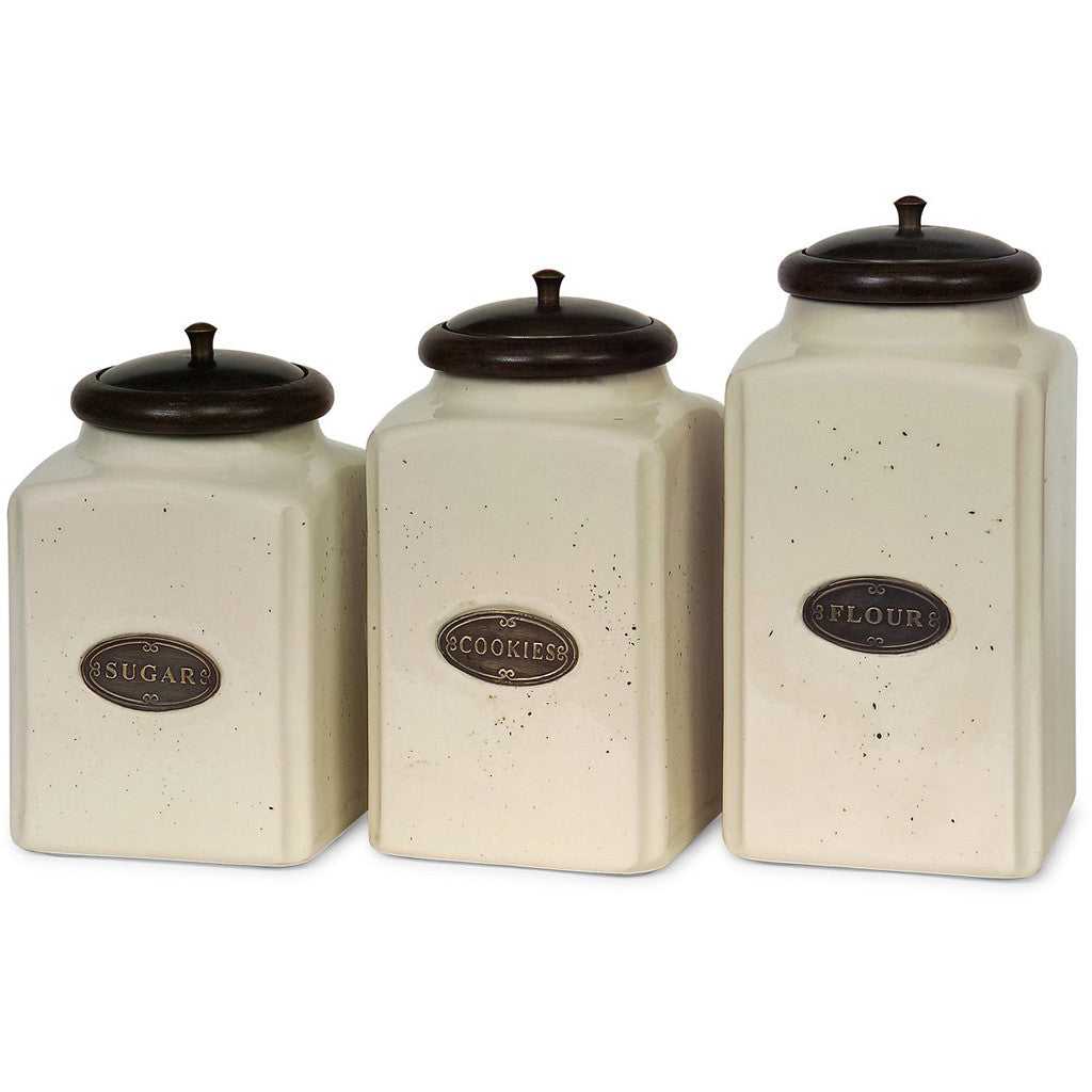 Ivory Canisters (Set of 3)