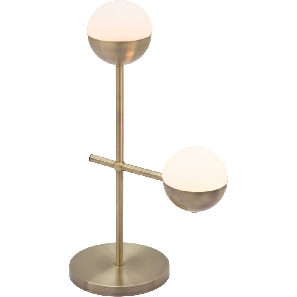 Waverly Table Lamp White & Brushed Bronze
