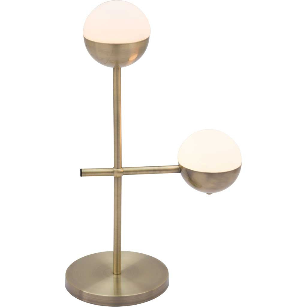 Waverly Table Lamp White & Brushed Bronze