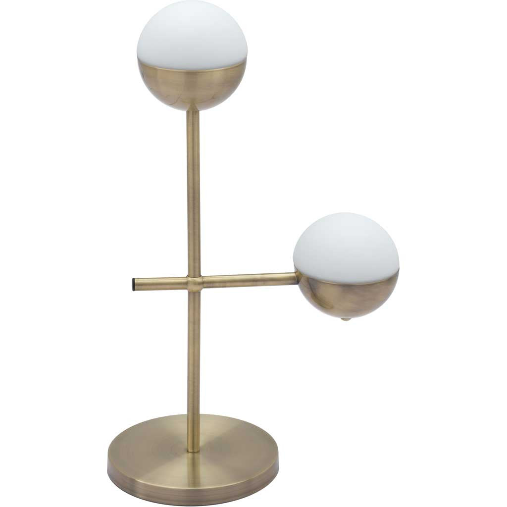 Waverly Table Lamp White & Brushed Bronze