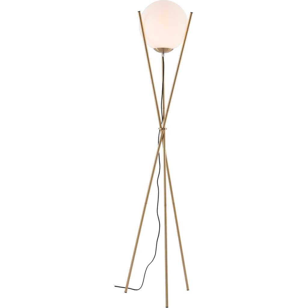Anthem Floor Lamp White & Brushed Brass